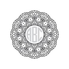 mandala monogram frame