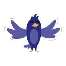 little happy blue bird