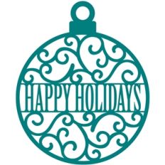 happy holidays scroll ornament