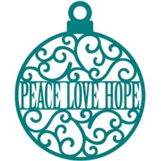 peace love hope scroll ornament