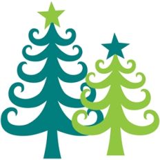 retro christmas trees