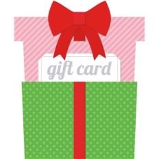 'present' horizontal gift card holder