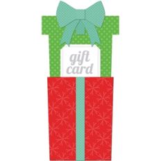 'present' vertical gift card holder