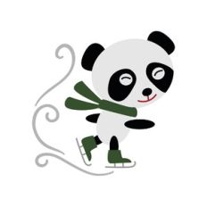 panda ice skating