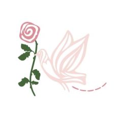 bird and rose flower