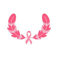 feathers and cancer ribbon
