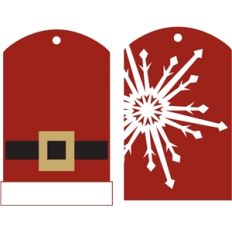 santa and snowflake tags