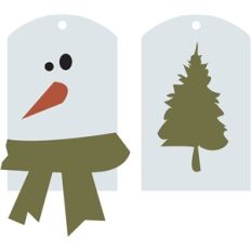 snowman and tree tags
