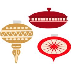 simple retro ornament set