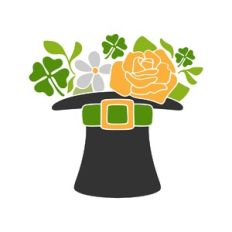 st patrick's hat and flowers