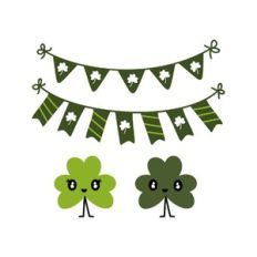 saint-patrick's day: flags and clovers