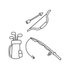 sport elements outline