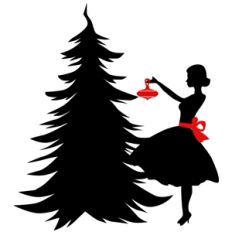 girl decorating tree