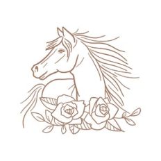 horse and flowers