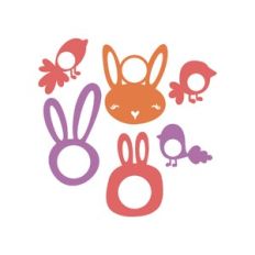 birds and rabbits monogram frame