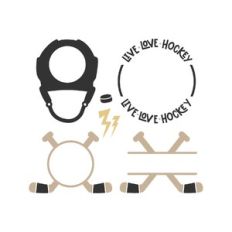 hockey monogram frame set