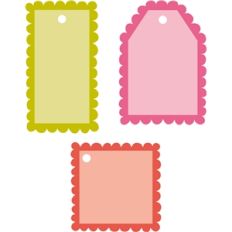 whimsical layered scallop tags