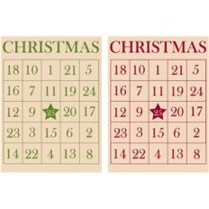 set of 2 vintage christmas bingo cards