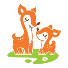 mother deer and baby