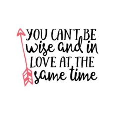 you can't be wise and in love at the same time