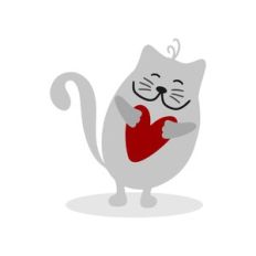 cat and heart