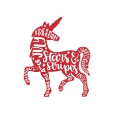 unicorn and 4th july words