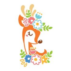 deer with floral crown