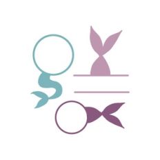 mermaid tails monogram frame