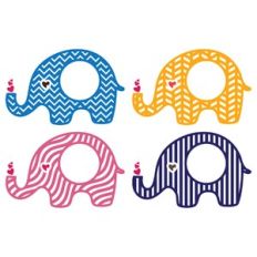 elephant monogram frame set