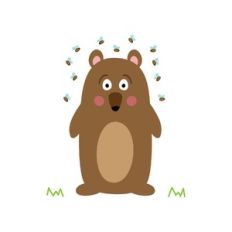 bear and bees