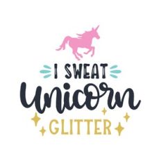 i sweat unicorn glitter