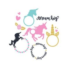 unicorn monogram frame set