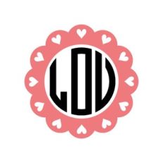 heart monogram frame