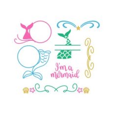 mermaid tail monogram frame