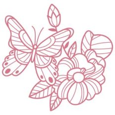 butterfly and flower bouquet