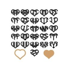 heart monograms and frame