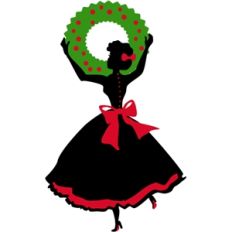 lady hanging wreath silhouette