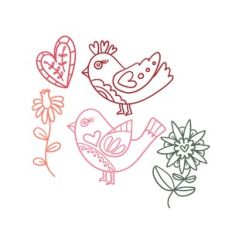 birds and flowers