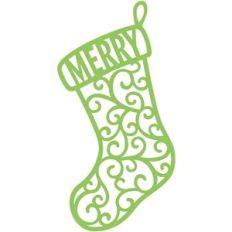 merry scroll stocking