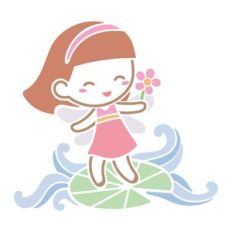 little girl with flower