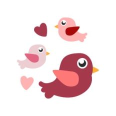 cute little valentine's day birds