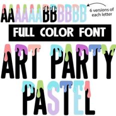 art party pastel color font
