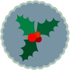 christmas holly doily