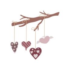 valentine's day elements - branch and hearts