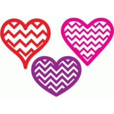 chevron heart set