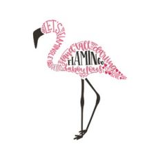flamingo and words