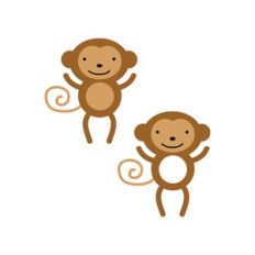 little monkeys - monogram frame