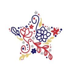 4th of july - floral stars