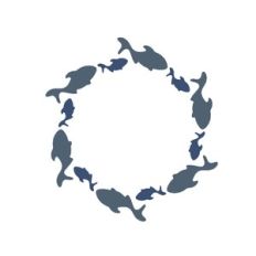 fishes monogram frame