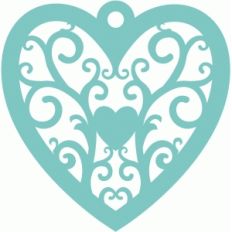 scroll heart ornament